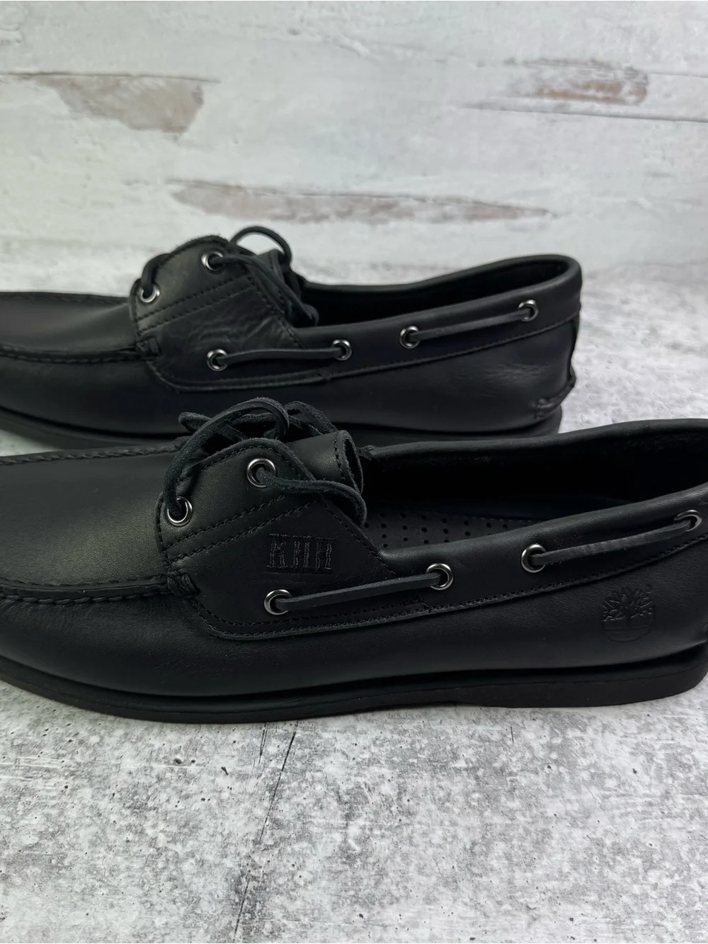 Timberland Custom Classic 2-Eye Leather Boat Shoes Black Men's Size 12 NIB KHH